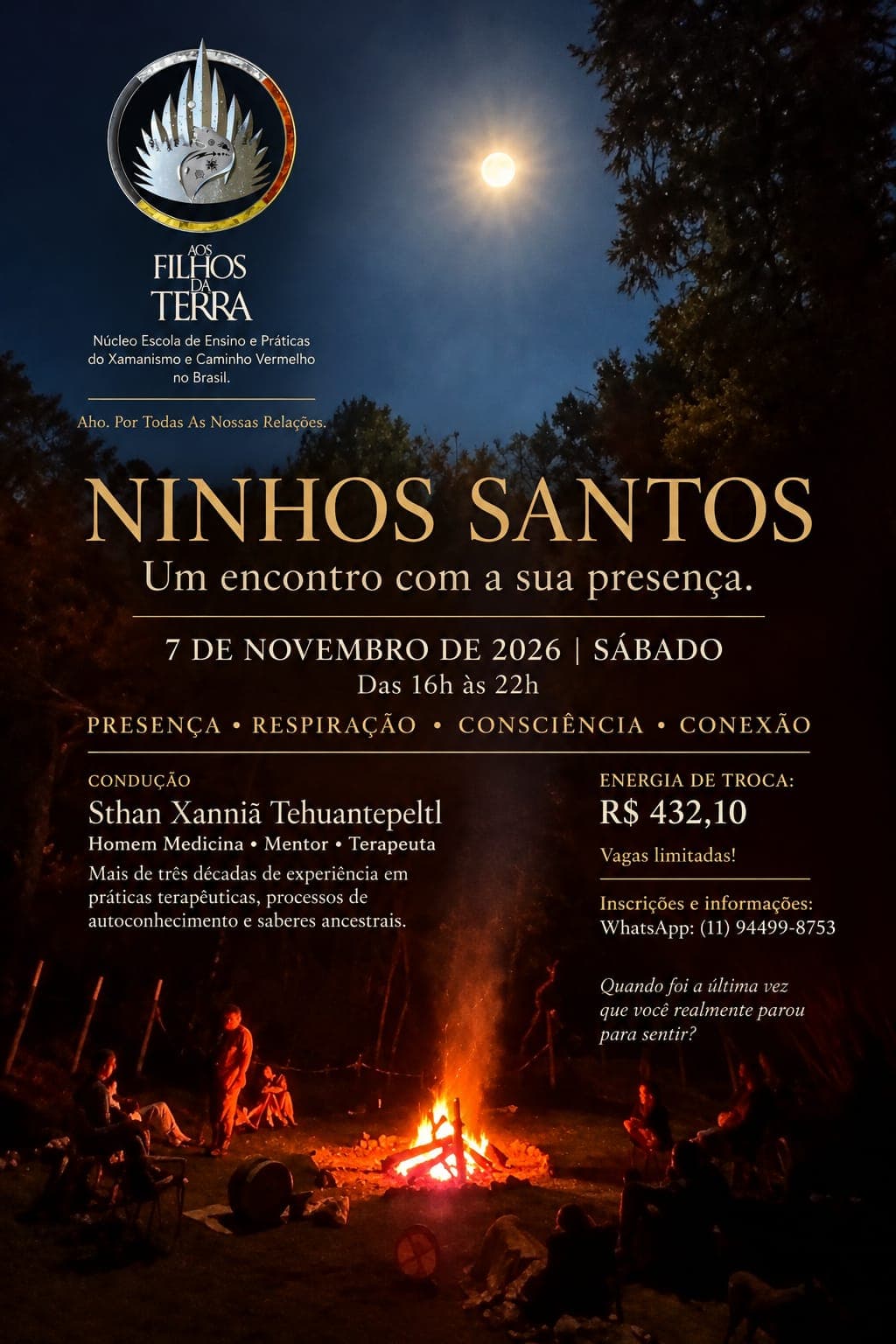 Flyer de Ninhos Santos — Um encontro com a sua presença