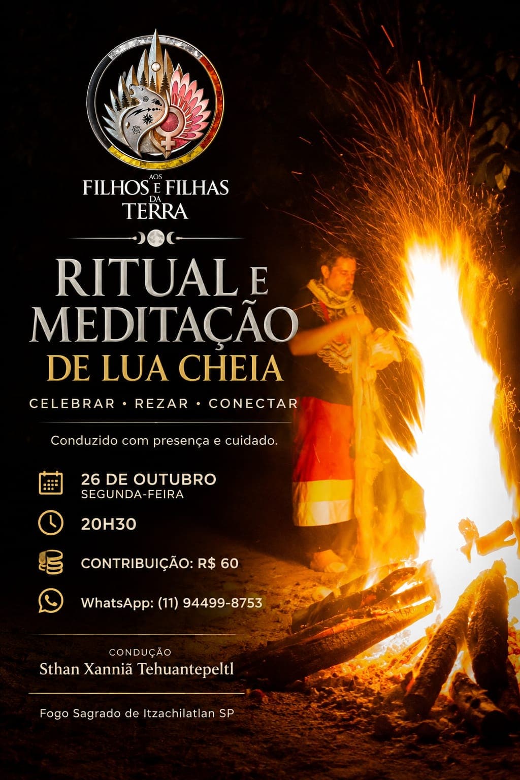 Flyer de Ritual e Meditação de Lua Cheia