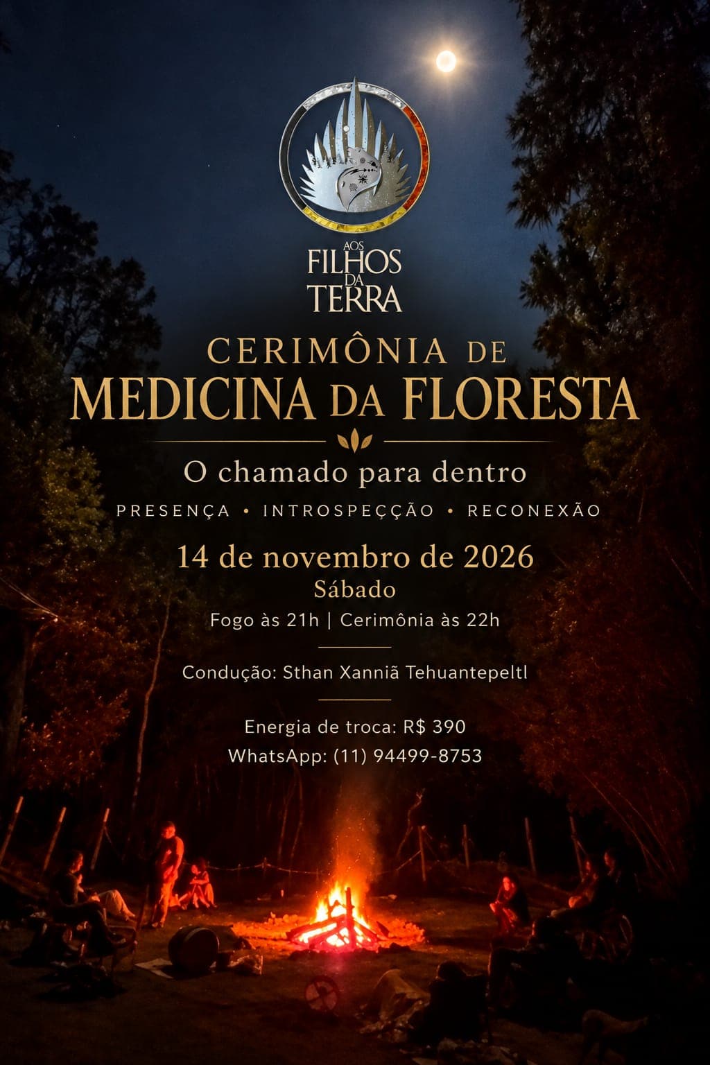 Flyer de Cerimônia de Medicina da Floresta